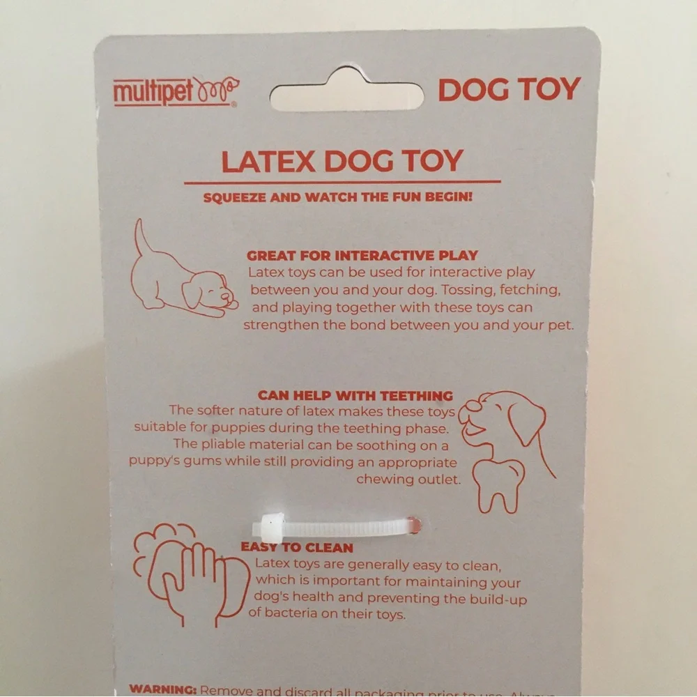 6” Dog Toy Latex Squeaker Orange Dog by Multipet